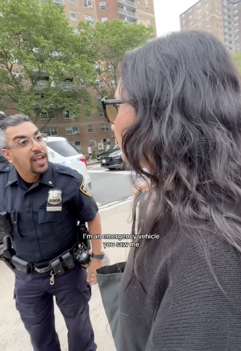 cop yelling at woman